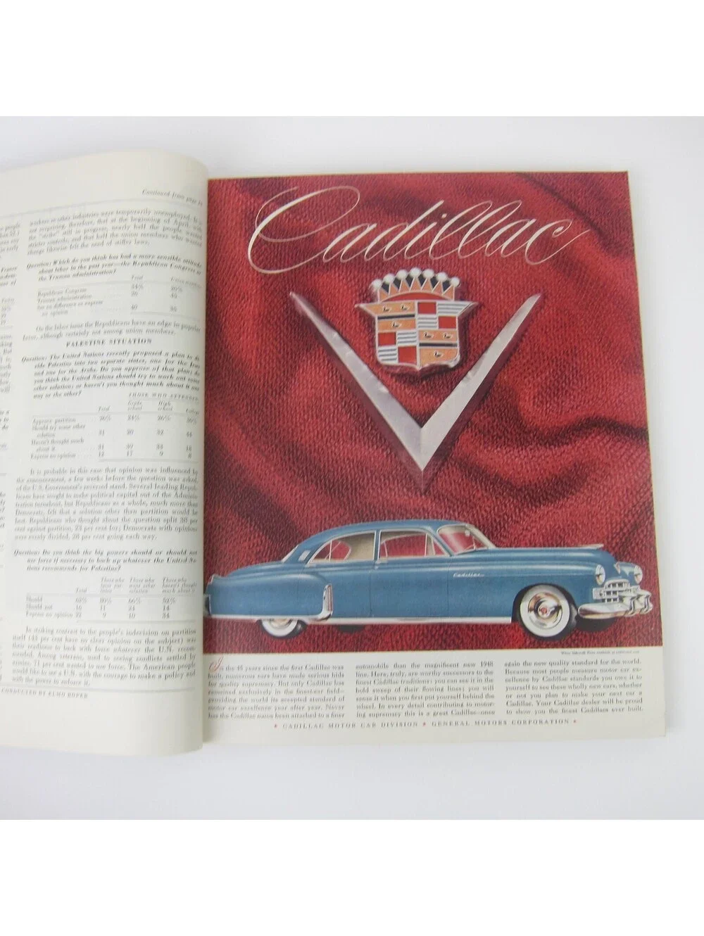 Vintage FORTUNE Magazine June 1948 Oldsmobile, Cadillac, Austin England Car Ads